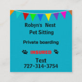 Pet Sitting  スクエア名刺 (裏面)