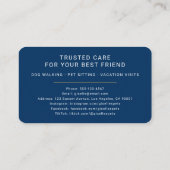 Pet Sitting and Dog Walking 名刺 (裏面)