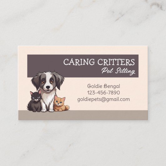 Pet Sitting Business Card 名刺 (正面)