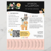 Pet Sitting Dog Cat Care Services Tear Off Tabs チラシ (正面)