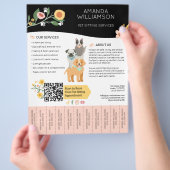 Pet Sitting Dog Cat Care Services Tear Off Tabs チラシ (手)