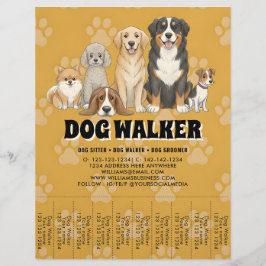 Pet Sitting Dog Walker Custom Promotional チラシ