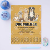 Pet Sitting Dog Walker Custom Promotional チラシ (シングル)