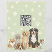 Pet Sitting Dog Walker Custom Promotional Green チラシ (裏面)