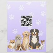 Pet Sitting Dog Walker Custom Promotional Purple チラシ (裏面)