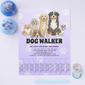 Pet Sitting Dog Walker Custom Promotional Purple チラシ (シングル)