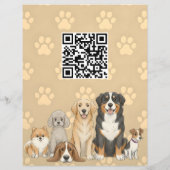 Pet Sitting Dog Walker Custom Promotional QR Code チラシ (裏面)
