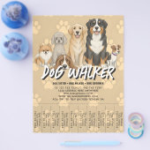 Pet Sitting Dog Walker Custom Promotional QR Code チラシ (シングル)
