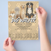 Pet Sitting Dog Walker Custom Promotional QR Code チラシ (手)