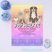 Pet Sitting Dog Walker Custom Promotional Vibrant チラシ (シングル)