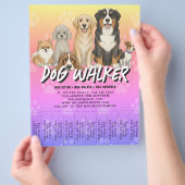 Pet Sitting Dog Walker Custom Promotional Vibrant チラシ (手)