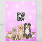 Pet Sitting Dog Walker Promotional Vibrant Pink チラシ (裏面)