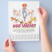 Pet Sitting Dog Walking Service Cute Custom チラシ (手)