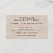 Pet Sitting Photo Paw Print Minimalist Modern 名刺 (裏面)