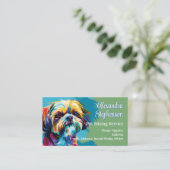 Pet Sitting Service Dog Walking Pop Art Shih Tzu 名刺 (スタンド正面)