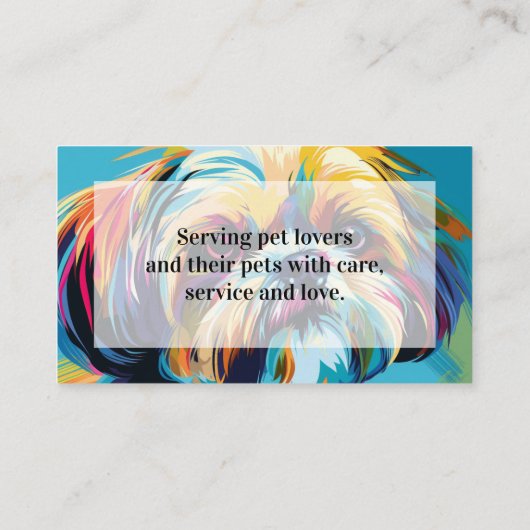 Pet Sitting Service Dog Walking Pop Art Shih Tzu 名刺 (裏面)