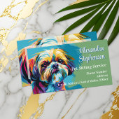 Pet Sitting Service Dog Walking Pop Art Shih Tzu 名刺