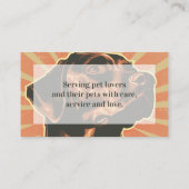 Pet Sitting Service Dog Walking Retro Black Lab 名刺 (裏面)