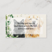 Pet Sitting Service Watercolor Butterfly Dog Cat 名刺 (裏面)