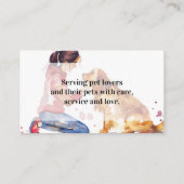 Pet Sitting Service Watercolor Pet Cat Animal Care 名刺 (裏面)