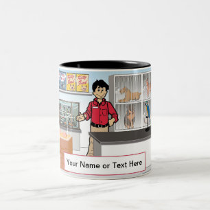 Pet Store – 男性マンガ(PrintedPerfection.com) ツートーンマグカップ