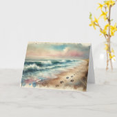 Pet Sympathy Beach Watercolor Card カード (黄色い花)