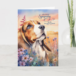 Pet Sympathy Beagle Dog Wildflower Meadow カード