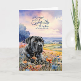 Pet Sympathy Cane Corso Dog Wildflowers カード