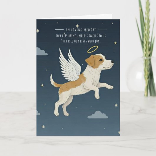 Pet Sympathy Card Angel Dog Series カード (正面)