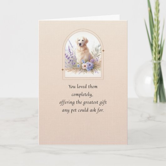 Pet Sympathy Card Dog Flower Frame Series カード (正面)