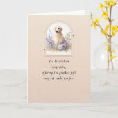 Pet Sympathy Card Dog Flower Frame Series カード (黄色い花)