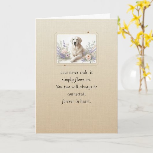 Pet Sympathy Card Dog Flower Frame Series カード (黄色い花)
