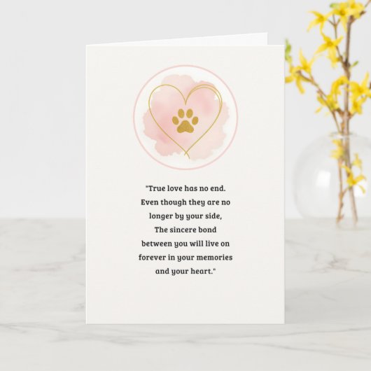 Pet Sympathy Card Love Paw Series カード (黄色い花)