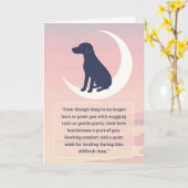 Pet Sympathy Card Moon Dog Series カード (黄色い花)