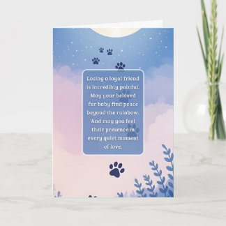 Pet Sympathy Card Moon Flower Series カード