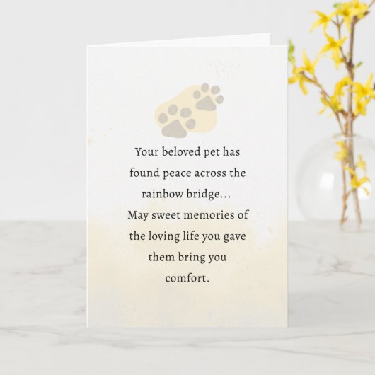 Pet Sympathy Card Watercolor Series カード (黄色い花)