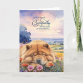 Pet Sympathy Chow Chow Dog Wildflowers カード (正面)