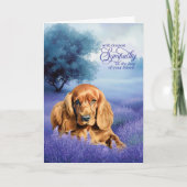 Pet Sympathy Cocker Spaniel Dog Lavender カード (正面)