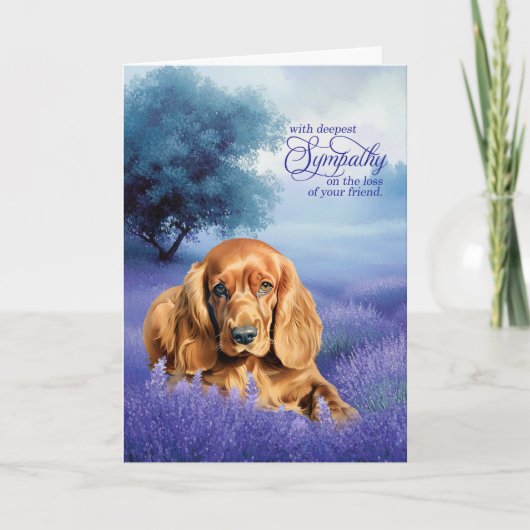 Pet Sympathy Cocker Spaniel Dog Lavender カード (正面)