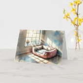 Pet Sympathy Empty Bed Watercolor Card カード (黄色い花)