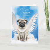 Pet Sympathy Loss of a Dog Pug Angel カード (正面)