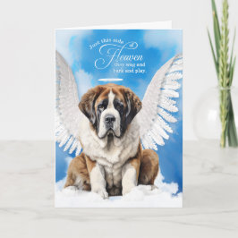 Pet Sympathy Loss of a Dog Saint Bernard Angel カード