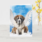 Pet Sympathy Loss of a Dog Saint Bernard Angel カード (黄色い花)