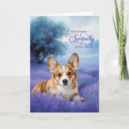 Pet Sympathy Pembroke Welsh Corgi Dog Lavender カード