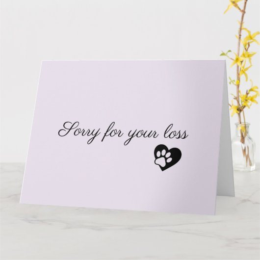 Pet Sympathy Personalized Photo pet Loss Card カード (黄色い花)