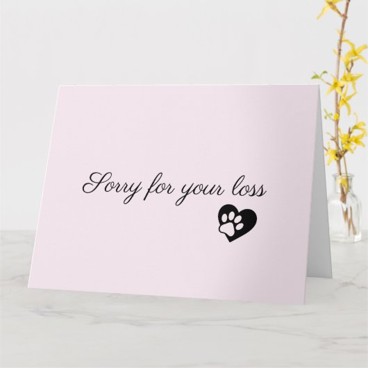 Pet Sympathy Personalized Photo pet Loss Card カード (黄色い花)