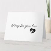 Pet Sympathy Personalized Photo pet Loss Card カード (正面)