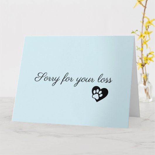 Pet Sympathy Personalized Photo pet Loss Card カード (黄色い花)