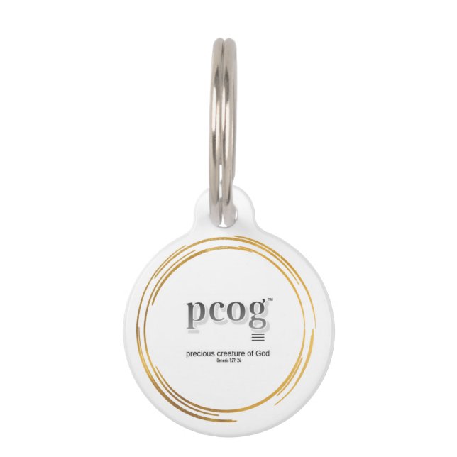 PET TAG pcog 頭字語・単語・聖句 ペット　ネームタグ (正面)