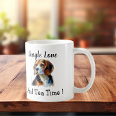  Pet Tea Time Brown beagle Personalize コーヒーマグカップ